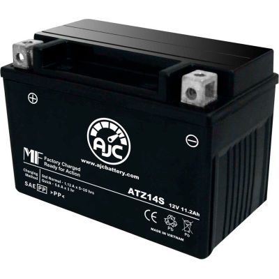 AJC Battery Yamaha STZ14S 1300CC Motorcycle Battery (2007-2009), 11.2 Amps, 12V, B Terminals