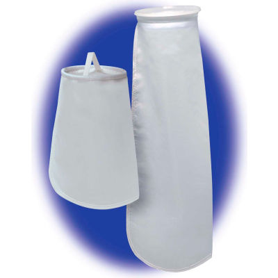 Sewn Liquid Bag Filter, Polyester Multifilament, 7-1/8" X 16-1/2", 100 Micron, Steel Ring - Pkg 50 - Pkg Qty 50