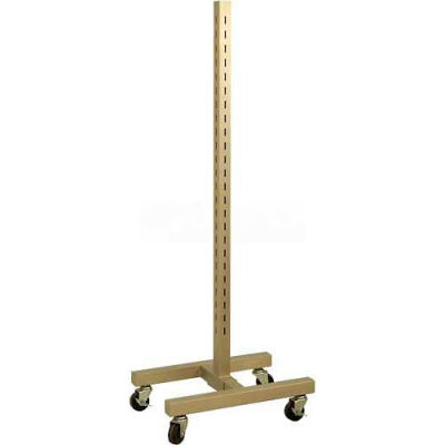 Slotted Single Displayer With Casters, Satin Nickle
