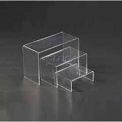 Display Riser, Set Of 3, 5-1/4"- 7-1/4" L x 4" W x 2-1/5"- 4-1/2" H, Acrylic, Clear