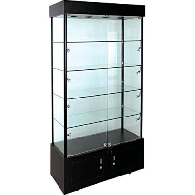 Lighted Glass Tower Showcase - Fully Assembled - 40