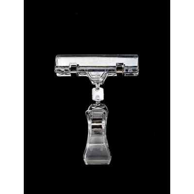Acrylic Transparent Clip-On Sign Holder With Spring Loaded, 4" Long - Pkg Qty 20