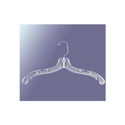 Dress And Shirt Hanger, W/ Swivel Hook, 17" L, Plastic, Clear - Pkg Qty 100
