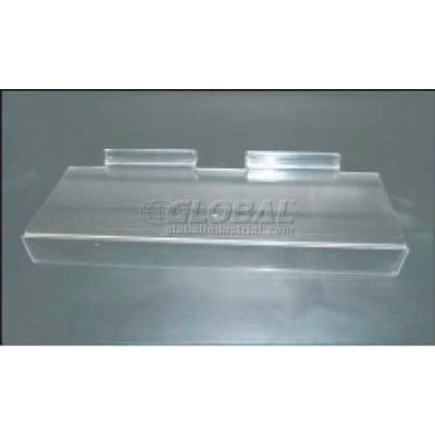 Acrylic Clear Shoe Shelf For Slatwall Panel, 4" x 10" With 1" Channel For Signage - Pkg Qty 50