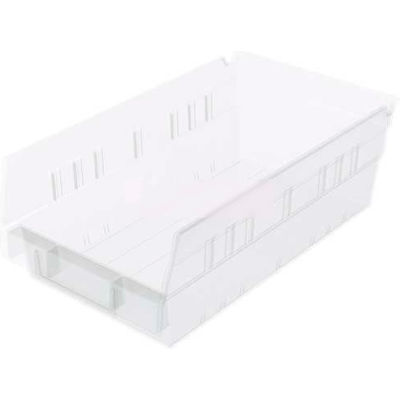 Akro-Mils Plastic Nesting Storage Shelf Bin 30130 - 6-5/8"W x 11-5/8"D x 4"H Clear - Pkg Qty 12