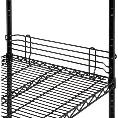 Nexel® Black Epoxy Wire Ledge, 18"W x 4"H