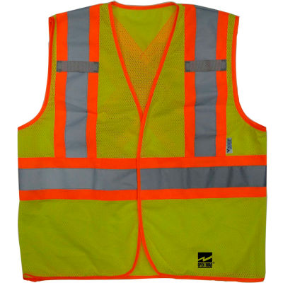 Viking® U6110G Hi-Vis Open Road BTE Safety Vest, Fluorescent Green, 2XL/3XL