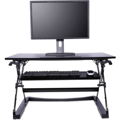 Alera® ActivErgo WorkRise Sit-Stand Lifting Workstation, 35-1/8"W x 23-3/8"D x 19-5/8"H, Black