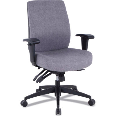 Alera® 24/7 Mid-Back Multifunction Task Chair - Gray Fabric - Wrigley Series