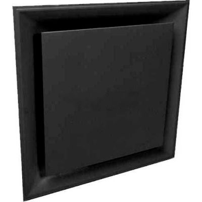 American Louver Stratus Plaque Diffuser With 12" Neck, Black, STR-PQ-12BK