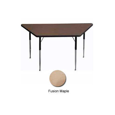 Activity Table - Trapezoid - 30" X 30" X 60", Standard Adj. Height, Fusion Maple