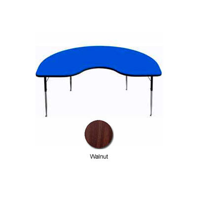 Activity Table - Kidney - 48" x 72", Juvenile Adj. Height, Walnut