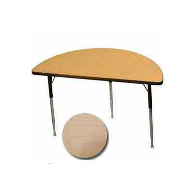 Activity Table - Half-Round - 24" X 48", Juvenile Adj. Height, Fusion Maple