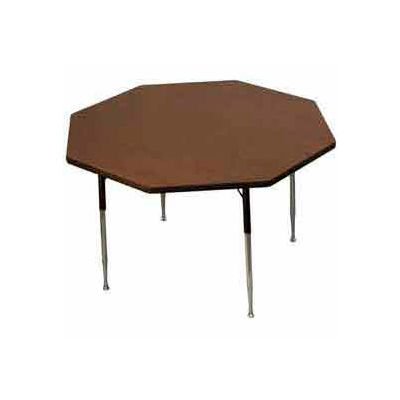 ADA Activity Table - Octagon - 48" Diameter, Adj. Height, Walnut