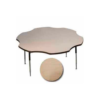 Activity Table - Flower - 60" Diameter, Standard Adj. Height, Fusion Maple