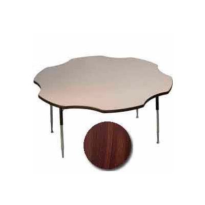 Activity Table - Flower - 60" Diameter, Juvenile Adj. Height, Walnut