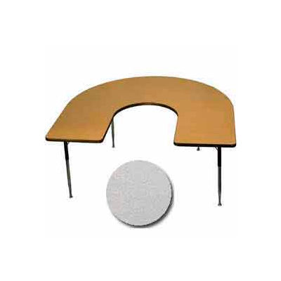 ADA Activity Table - Horseshoe - 60" x 66", Adj. Height, Gray Nebula