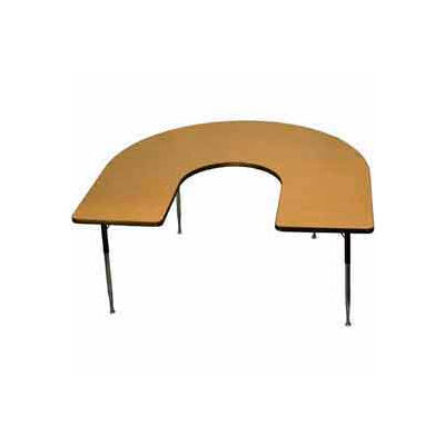 ADA Activity Table - Horseshoe - 60" x 66", Adj. Height, Light Oak