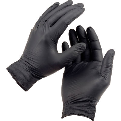 Ammex® ABNPF Textured Medical/Exam Nitrile Gloves, Powder-Free, Black, XL, 100/Box