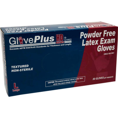Ammex® GLPHD GlovePlus Medical/Exam Latex Gloves, Powder-Free, 12"L, XL, 50/Box