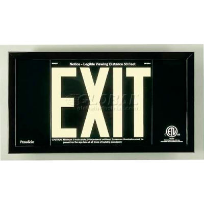 Black Aluminum Exit Sign Inside Black Aluminum Frame