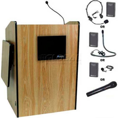 Wireless Multimedia Presentation Plus Podium - Medium Oak