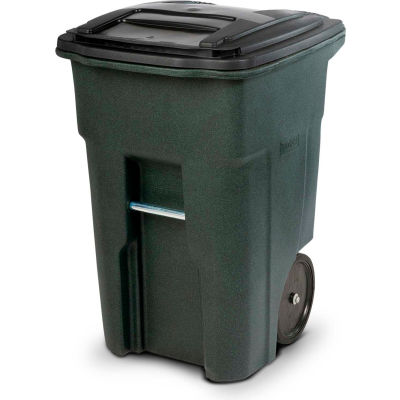 Toter Heavy Duty Two-Wheel Trash Cart, 48 Gallon Greenstone - ANA48