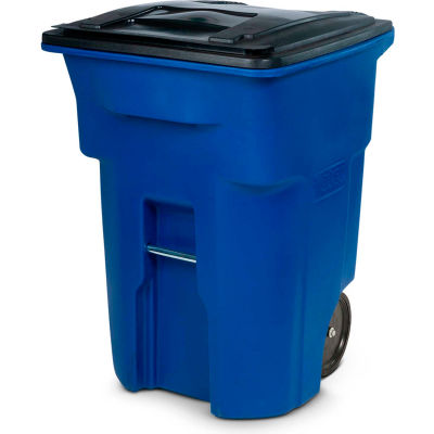 Toter Heavy Duty Two-Wheel Trash Cart, 96 Gallon Blue - ANA96-00BLU