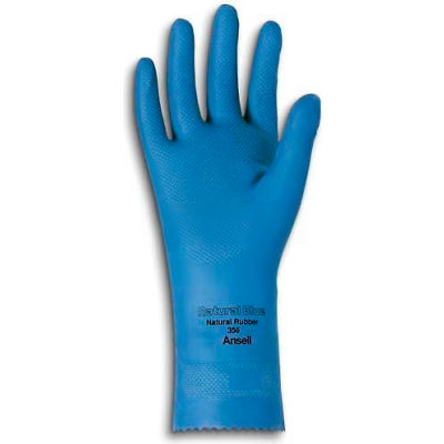 Ansell 88-356 VersaTouch® Natural Blue Chemical Resistant Gloves, Size 8, 1 Pair - Pkg Qty 12