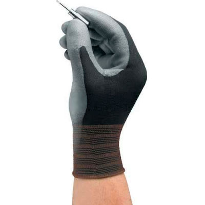 HyFlex® Lite Polyurehtane Coated Gloves, Ansell 11-600, Size 7, Black/Gray, 1 Pair - Pkg Qty 12