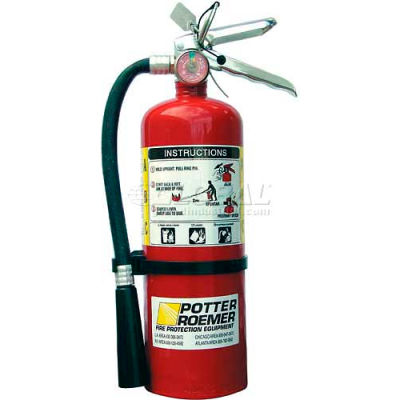 Potter-Roemer Fire Extinguisher, 10 lb, ABC Dry Chemical, Red, 5x20