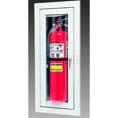Loma Extinguisher Cabinet, Full Bubble W/Catch, Recessed, Steel, 9"L x 24"H x 4"D