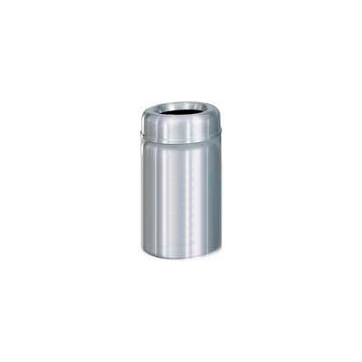 Rubbermaid® AOT30SA Crowne Open Top 30 Gallon Receptacle w/Plastic Liner - Satin Aluminum