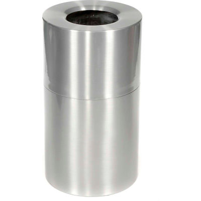 Rubbermaid AOT35SA Atrium® Aluminum Container, Open Top 21 Gal w/Plastic Liner - Satin Aluminum