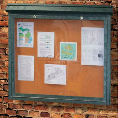 Polly Products Large Message Center - 1 Sided/No Post, Green, 52"W x 42"H