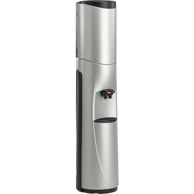 Aquaverve Pacifik Model Commercial Hot/Cold Bottled Water Cooler Dispenser - Silver W/ Black Trim