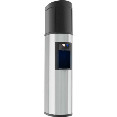 Aquaverve Absolu Model Commercial Room Temp/Cold Bottled Water Cooler - Stainless Steel W/Black Trim