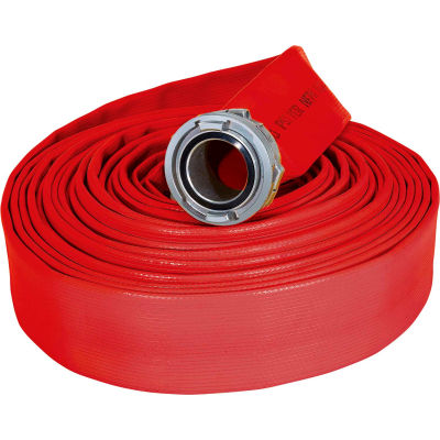Armored Textiles N50H5RR50S JAFRIB Standard Nitrile Fire Hose, 5" X 50 Ft, 225 PSI, Red