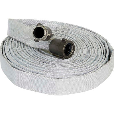 Armored Textiles N55H1F100N FOREST LITE Single Jacket Fire Hose, 1" X 100 Ft, 300 PSI, White
