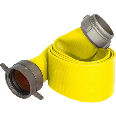 Armored Textiles N56H5FX450S JAFX4 5 Ply Fire Hose, 5" X 50 Ft, 250 PSI, Yellow