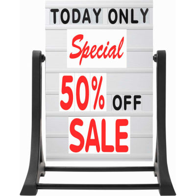 Aarco The Rocker™ Deluxe Letterboard, Frameless, Double Sided, 24"W x 36"H