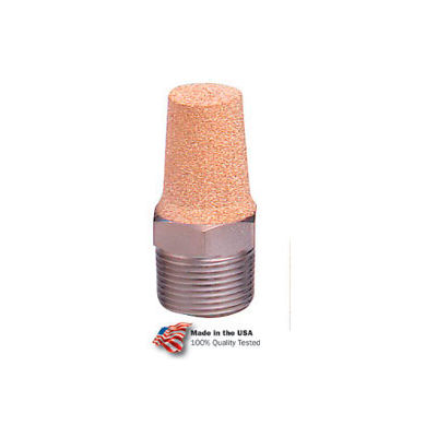 Arrow ASP-2, Pneumatic Exhaust Muffler, Sintered Bronze, 40 Micron, 1/4” NPT, 300 PSI - Pkg Qty 10