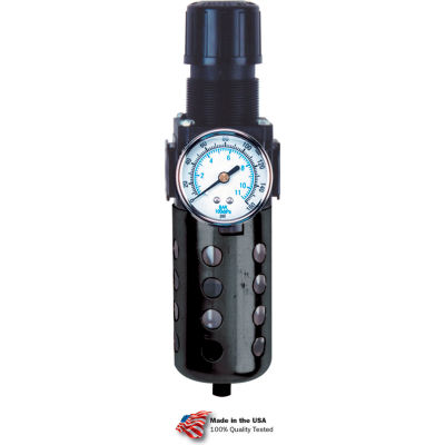 Arrow Tri-Star Filter/Regulator B754G, Zinc & Polycarbonate Bowl, 1/2" NPT, 150 PSI