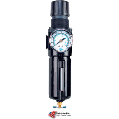 Arrow Integral Filter/Regulator With Gauge B754GW, Zinc Bowl, 1/2" NPT, 250 PSI