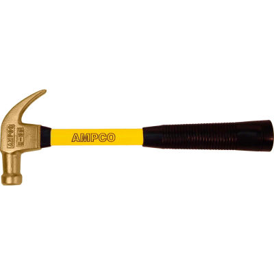 AMPCO® H-20FG Non-Sparking Claw Hammer, 1Lbs, 14" OAL - Pkg Qty 2