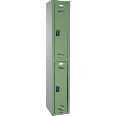 ASI Storage Traditional Plastic Locker 11-921218600 - Double Tier 12 x 18 x 30 1-Wide Charcoal