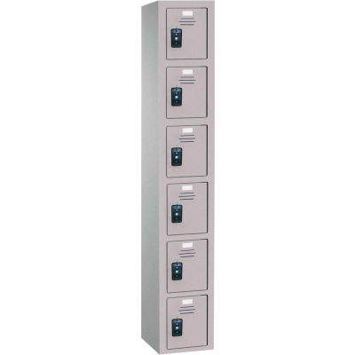ASI Storage Traditional Plastic Locker 11-961818720 - Six Tier 18 x 18 x 12 1-Wide Burgundy