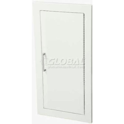 Fire Extinguisher Cabinet, Solid Door, Fully Recessed 5.5"D, Steel