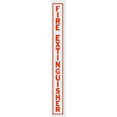 Fire Extinguisher Vertical Decal FE Lettering On Clear Film, Red