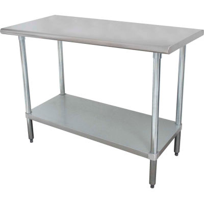 Advance Tabco Workbench W/Adjustable Undershelf, 16 Ga. 430 Series Stainless, 48"Wx30"D